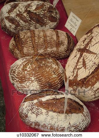 Stock Photo -  Montpelier, VT, Vermont, Farmer's Market, bread. Fotosearch