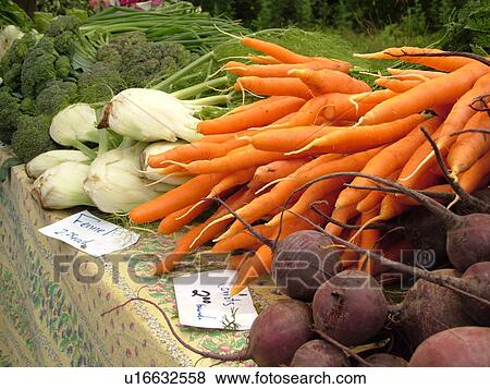 Stock Photo -  Montpelier, VT, Vermont, Farmer's Market, Fresh Vegetables. Fotosearch
