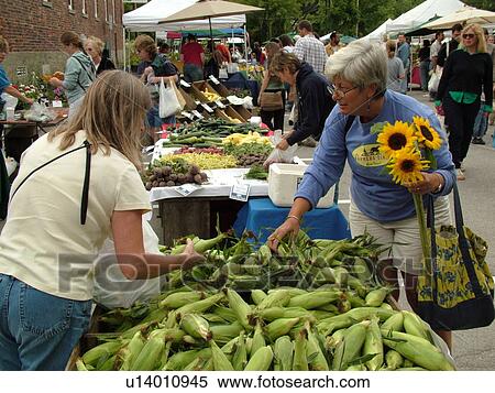 Stock Photography -  Montpelier, VT, Vermont, Farmer's Market. Fotosearch