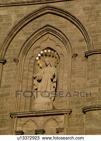 Stock Image -  Montreal, Canada, QC, Quebec, Old Montreal, Notre Dame, Basilica of Montreal, fatade. Fotosearch