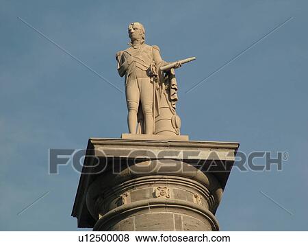Stock Photo -  Montreal, Canada, QC, Quebec, Old Port, Old Montreal, Place Jacques Cartier, Jacques Cartier Monument. Fotosearch