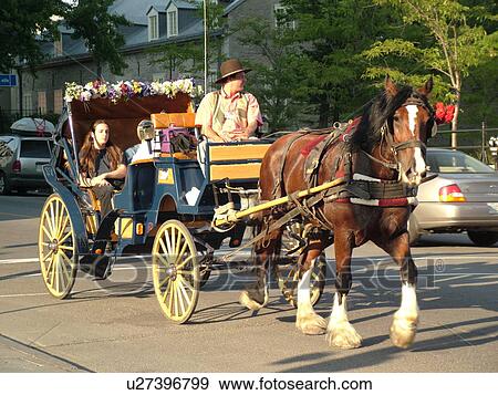 Montreal, Canada, QC, Quebec, Old Port, Old Montreal, Place Jacques Cartier, horse-drawn carriage View Large Photo Image Stock Photo - Montreal, Canada, QC, Quebec, Old Port, Old Montreal, Place Jacques Cartier, horse-drawn carriage. Fotosearch