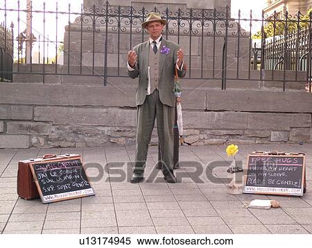 Montreal, Canada, QC, Quebec, Old Port, Old Montreal, Place Jacques Cartier, street artist, mime View Large Photo Image Stock Photography - Montreal, Canada, QC, Quebec, Old Port, Old Montreal, Place Jacques Cartier, street artist, mime. Fotosearch