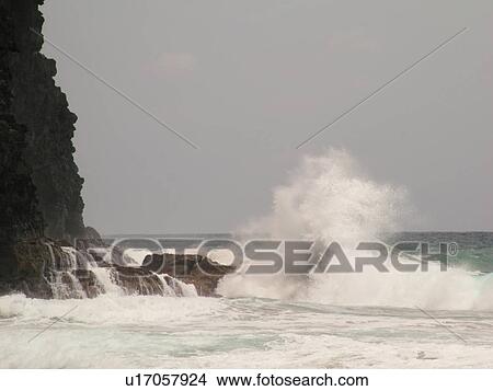 Napali Coast, Kauai, HI, Hawaii, North Shore, Na Pali, Kalalau Trail, Hanakapiai Valley, Hanakapiai Beach View Large Photo Image Picture - Napali Coast, Kauai, HI, Hawaii, North Shore, Na Pali, Kalalau Trail, Hanakapiai Valley, Hanakapiai Beach. Fotosearch