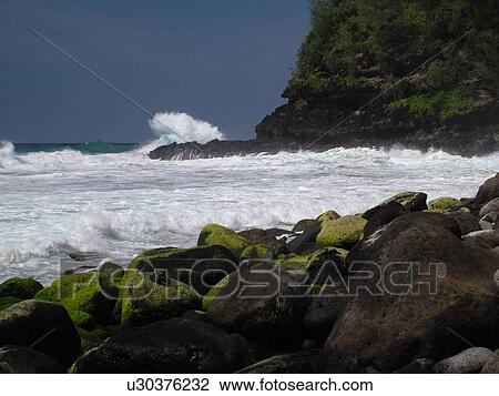 Napali Coast, Kauai, HI, Hawaii, North Shore, Na Pali, Kalalau Trail, Hanakapiai Valley, Hanakapiai Beach View Large Photo Image Stock Image - Napali Coast, Kauai, HI, Hawaii, North Shore, Na Pali, Kalalau Trail, Hanakapiai Valley, Hanakapiai Beach. Fotosearch