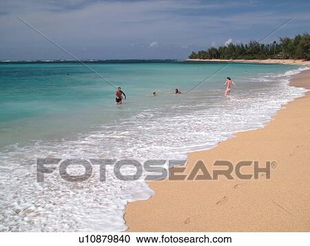 Stock Image -  Napali Coast, Princeville, Kauai, HI, Hawaii, North Shore, Na Pali, Haena Beach Park, Tunnels Beach. Fotosearch