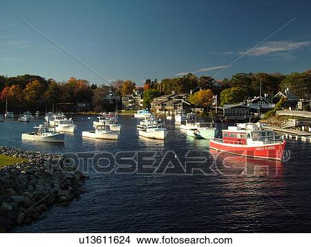 Ogunquit, ME, Maine, Perkins Cove, lobster boats View Large Photo Image Picture - Ogunquit, ME, Maine, Perkins Cove, lobster boats. Fotosearch