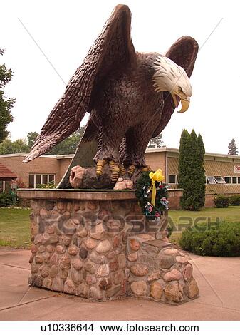 Park Falls, WI, Wisconsin, Ruffed Grouse Capital of the World, giant eagle statue View Large Photo Image Picture - Park Falls, WI, Wisconsin, Ruffed Grouse Capital of the World, giant eagle statue. Fotosearch