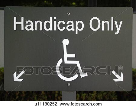 Stock Image -  parking sign, handicap only. Fotosearch