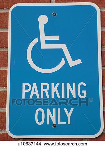Picture -  parking sign, Handicap Parking Only. Fotosearch