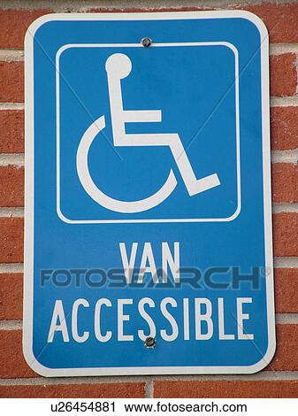 Stock Image -  parking sign, Handicap Parking Only, Van Accessible, . Fotosearch