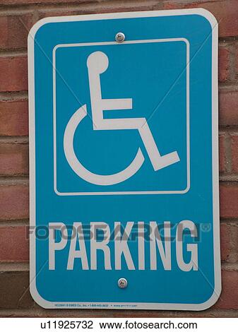 Stock Image -  parking sign, Reserved Parking for Handicapped sign. Fotosearch