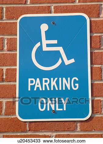 Stock Image -  parking sign, Reserved Parking for Handicapped sign. Fotosearch