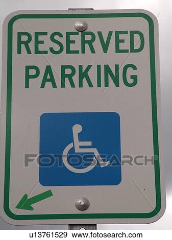 Stock Photo -  parking sign, Reserved Parking for Handicapped sign. Fotosearch
