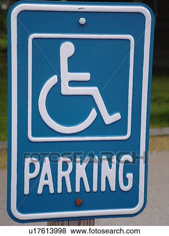 Stock Photo -  parking sign, Reserved Parking for Handicapped sign. Fotosearch
