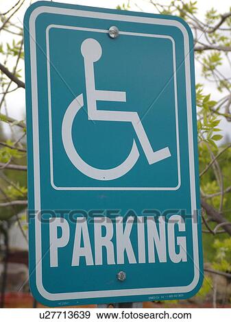 Stock Photo -  parking sign, reserved parking for handicapped sign. Fotosearch
