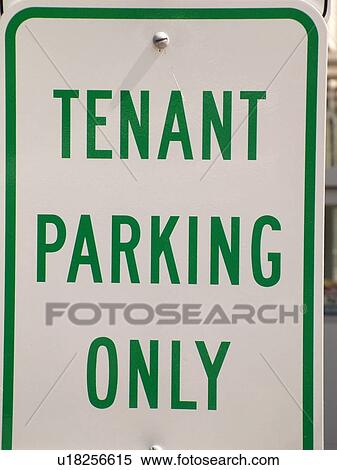 Stock Photography -  parking sign, Tenant Parking Only, tow zone sign, regulatory signs. Fotosearch