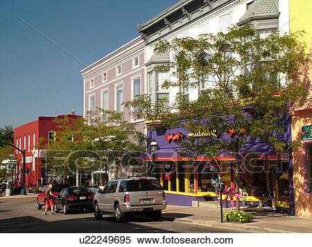 Stock Photography -  Petoskey, MI, Michigan, Downtown. Fotosearch