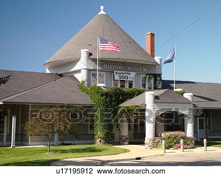 Stock Image -  Petoskey, MI, Michigan, Little Traverse Historical Society History Museum, Bayfront Park. Fotosearch