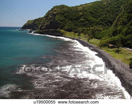 Piilani Highway, Maui, HI, Hawaii, Hana Coast, East Maui, North Shore, Haleakala National Park, Lelekea Bay View Large Photo Image Stock Photography - Piilani Highway, Maui, HI, Hawaii, Hana Coast, East Maui, North Shore, Haleakala National Park, Lelekea Bay. Fotosearch