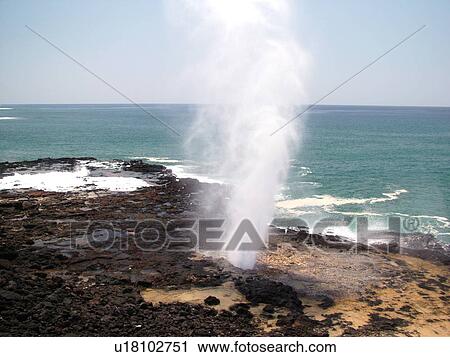 Poipu, Kauai, HI, Hawaii, South Shore, Spouting Horn Beach Park, Spouting Horn View Large Photo Image Stock Image - Poipu, Kauai, HI, Hawaii, South Shore, Spouting Horn Beach Park, Spouting Horn. Fotosearch