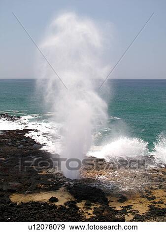Stock Photo -  Poipu, Kauai, HI, Hawaii, South Shore, Spouting Horn Beach Park, Spouting Horn. Fotosearch
