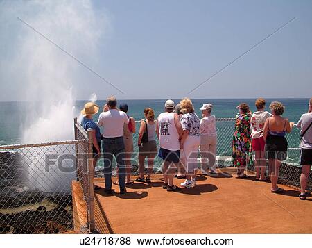 Poipu, Kauai, HI, Hawaii, South Shore, Spouting Horn Beach Park, Spouting Horn, overlook View Large Photo Image Stock Photo - Poipu, Kauai, HI, Hawaii, South Shore, Spouting Horn Beach Park, Spouting Horn, overlook. Fotosearch