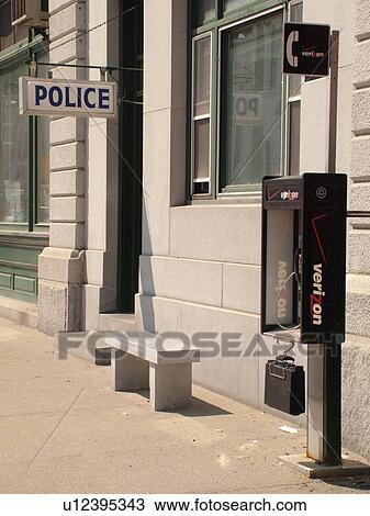 Police Station, public telephone booth, Verizon, View Large Photo Image Stock Image - Police Station, public telephone booth, Verizon, . Fotosearch