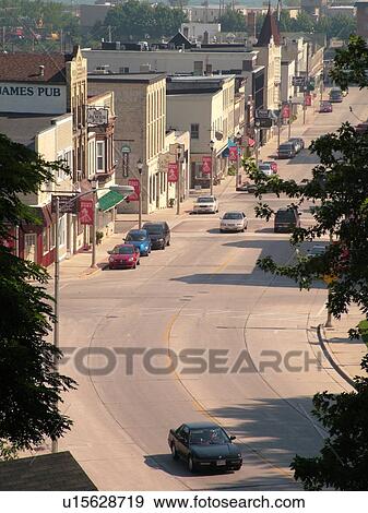 Stock Photo -  Port Washington, WI, Wisconsin, Downtown. Fotosearch