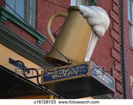 Portsmouth, NH, New Hampshire, Old Harbor, Historic Downtown, Portsmouth Brewery, large beer mug with foam sign at the entrance View Large Photo Image Stock Image - Portsmouth, NH, New Hampshire, Old Harbor, Historic Downtown, Portsmouth Brewery, large beer mug with foam sign at the entrance. Fotosearch