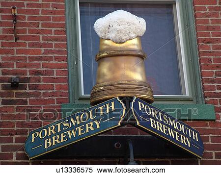 Portsmouth, NH, New Hampshire, Old Harbor, Downtown, Portsmouth Brewery, large beer mug with foam sign at the entrance View Large Photo Image Stock Photography - Portsmouth, NH, New Hampshire, Old Harbor, Downtown, Portsmouth Brewery, large beer mug with foam sign at the entrance. Fotosearch