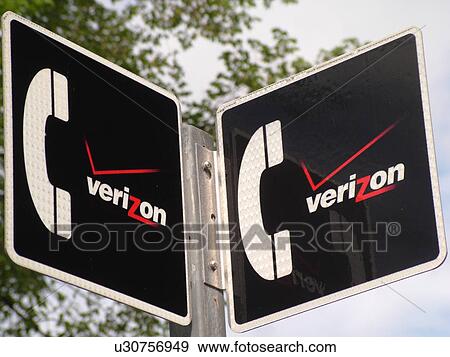 Stock Photo -  public phone, phone booth, Verizon, . Fotosearch
