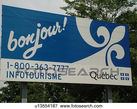 Quebec, Canada, QC, Bonjour, Welcome Center, sign, border, I-89 View Large Photo Image Stock Photo - Quebec, Canada, QC, Bonjour, Welcome Center, sign, border, I-89. Fotosearch