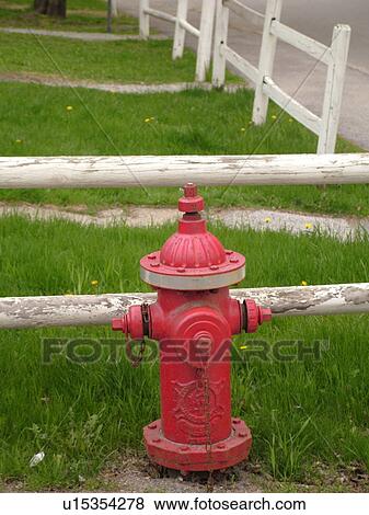 Stock Photo -  Red Fire Hydrant. Fotosearch