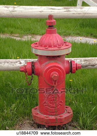 Stock Photo -  Red Fire Hydrant. Fotosearch