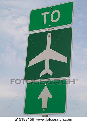 road sign, Airport Ahead sign, To Airport, View Large Photo Image Stock Photo - road sign, Airport Ahead sign, To Airport, . Fotosearch