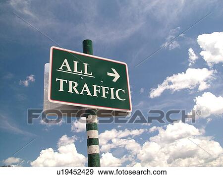 road sign, All Traffic View Large Photo Image Stock Photo - road sign, All Traffic. Fotosearch