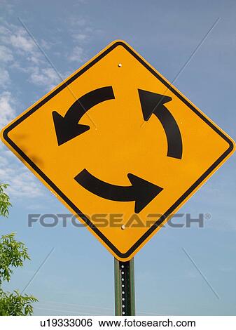 road sign, Approaching Traffic Circle, approaching roundabout, View Large Photo Image Stock Photograph - road sign, Approaching Traffic Circle, approaching roundabout, . Fotosearch