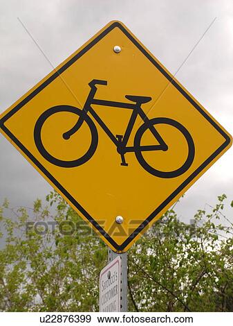 road sign, Bike Route sign, warning sign, View Large Photo Image Stock Photo - road sign, Bike Route sign, warning sign, . Fotosearch