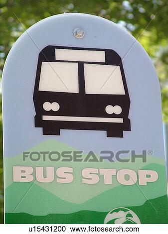 road sign, Bus Stop View Large Photo Image Stock Image - road sign, Bus Stop. Fotosearch