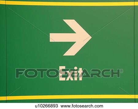 Stock Image -  road sign, Exit sign. Fotosearch