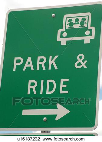 Stock Image -  road sign, Park and Ride sign. Fotosearch