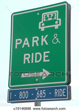 Stock Photo -  road sign, Park and Ride sign. Fotosearch