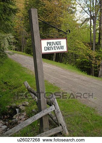 road sign, Private Driveway View Large Photo Image Stock Photo - road sign, Private Driveway. Fotosearch