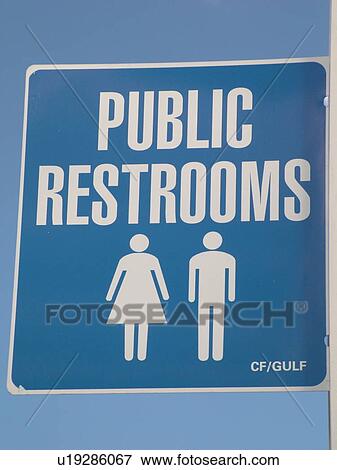 road sign, Public Restrooms View Large Photo Image Stock Photo - road sign, Public Restrooms. Fotosearch