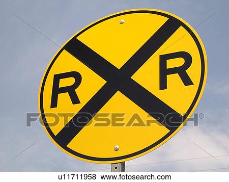 road sign, Railroad Crossing sign View Large Photo Image Stock Photo - road sign, Railroad Crossing sign. Fotosearch
