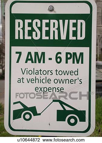 Stock Image -  road sign, Reserved Parking sign, regulatory signs, . Fotosearch