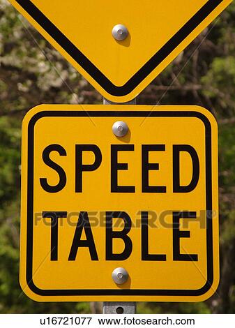 road sign, Speed Table sign, speed bump, View Large Photo Image Stock Photo - road sign, Speed Table sign, speed bump, . Fotosearch