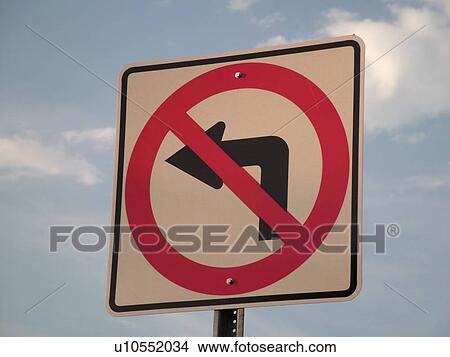 road signs, No Left Turn, regulatory sign, View Large Photo Image Picture - road signs, No Left Turn, regulatory sign, . Fotosearch