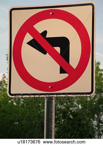 road signs, No Left Turn, regulatory sign, View Large Photo Image Stock Photograph - road signs, No Left Turn, regulatory sign, . Fotosearch